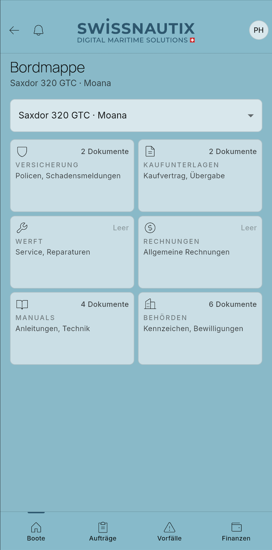 Digital Boat Folder with all boat documents stored centrally